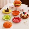 thumbnail image 4 of Hamburger Plate Set, 6Pcs Stackable ABS Plastic Serving Dishes, Novelty Burger Shaped Bowls for Snacks Salads Desserts, Fun Tableware for Party BBQ Dining Decor, 4 of 7