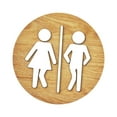 thumbnail image 1 of Letrero de baño redondo de madera de madera de baño letrero de baño inodoros letrero de inodoro letrero para inodoro para tiendas de Color de grano de madera, 1 of 8