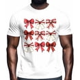 thumbnail image 2 of Camisetas informales de manga corta con lazos navideños para hombre, camisetas gráficas, 2 of 8
