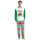 thumbnail image 1 of FCCEXIO-Conjunto de pijama con estampado de rayas navideñas para hombre y mujer, ropa de dormir de manga larga con cuello redondo y pantalones para el hogar, conjuntos de fiesta de navidad, 1 of 4