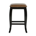 thumbnail image 3 of Linon San Francisco Backless Wood Counter Stool, 24" Seat Height, Wenge Finish Finish with Caramel Fabric, 3 of 5