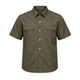 thumbnail image 7 of Men's 2 Piece Cargo Set Short Sleeve Button Down Shirt with Pockets and Casual Trousers Workwear Outfit, 7 of 7
