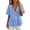 Light Blue-1, variant on Cute Tops for Women Summer V Neck Pleated Swing T-Shirt Casual Babydoll Peplum Tops Flowy Loose Fit Linen Tee Shirts