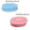 thumbnail image 4 of 2Pack Silicone Body Scrubber and Hair Shampoo Brush, 2 in 1 Bath and Shampoo Brush, Scalp Back Massager,Exfoliating Silicone Loofah Shower Kit for Wet and Dry Use (Pink and Blue), 4 of 5