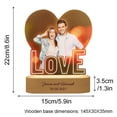 thumbnail image 3 of Kugachren Personalized Acrylic Night Light with Custom Photo and Base Engraving, Romantic Couple Wedding Anniversary Birthday Gift for Valentines Day Home Decor, 3 of 9