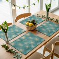 thumbnail image 5 of Teal Green Dandelion Placemats Set of 4, Pastoral Botanical Blossom Washable Wipeable Table Mats for Dining Tables, Indoor Outdoor Kitchen Place Mats for Holiday Party Table Decor, 5 of 9