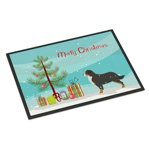 Carolines Treasures BB2937MAT Bernese Mountain Dog Merry Christmas Tree Door Mat Indoor Rug or Outdoor Welcome Mat 18x27