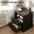thumbnail image 6 of 18" Farmhouse Night Stand with Charging Station, Bedside Tables with 2 Drawers & Storage Shelf, Side End Tables  for Bedroom Living Room, Black, 6 of 10