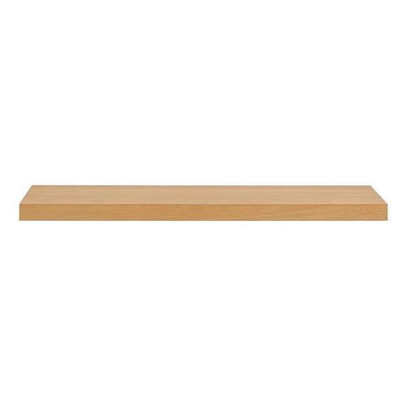 43 in. Natural Light Brown Wooden Floating Shelf, Oak