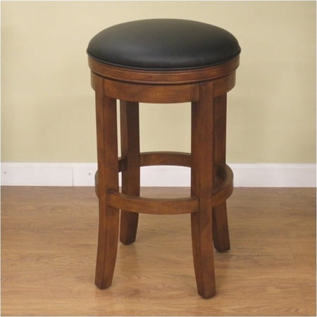 American Heritage Winston Black Leather 30 Bar Stool In Amaretto