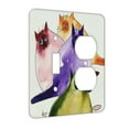thumbnail image 1 of KuzmarK™ 2 Gang Single Toggle / Single Duplex Wall Plate - Four Colorful Siamese Kitties Absract Cat Art by Denise Every, 1 of 1