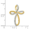 thumbnail image 4 of Real 14kt Yellow Gold 1/6ct. Diamond Cross Chain Slide; for Adults and Teens; for Women and Men, 4 of 4
