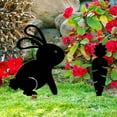 thumbnail image 4 of LSLJS Easter Bunny Yard Signs with Stakes, Easter Decorations Acrylic Hollow Black Rabbit Garden Stakes, Waterproof Outdoor Spring Decor Vintage Bunny Sign Party Favor Supplies for Lawn Patio Yard, 4 of 8