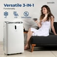 thumbnail image 3 of SereneLife SLPAC406W Portable Air Conditioner-14000 Capacity (ASHRAE) Compact Home A/C Cooling Unit with Built-in Dehumidifier & Fan Modes, Includes Window Mount Kit (White), 14,000 BTU, 3 of 7