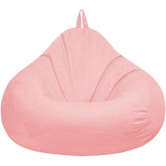 Bean Bag Chair Cover (No Stuffing) Washable Linen Bean Bag Cover for Organizing Stuffed Animals or Textiles, Reading Chairs, Lounge Sofas (47 inches * 40 inches) (pink)