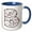 Blue/White, variant on 3drose, Pink and Black Hearts Xs and Os Monogram Initial B, 15oz Two-tone Blue Mug