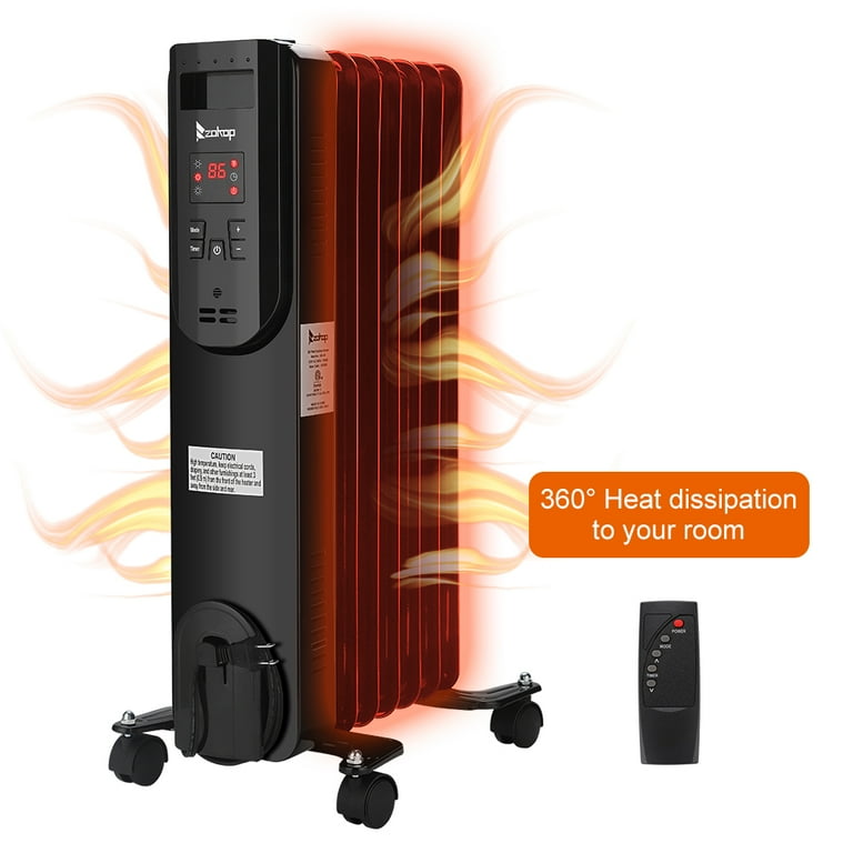 Portable Space Heater, 1500/ 900/600W Electric Oil Heater with Timer and  Thermostat, Small Space Heater with Remote Control for Office Home,  Overheat and Tip-Over Protection, 3 Heat Settings, LL572 - Walmart.com
