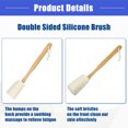 thumbnail image 5 of Vocoste 1 Pcs Wood Bath Brush Back Scrubber 3.9 Inches Brown Beige with Long Handle, 5 of 7