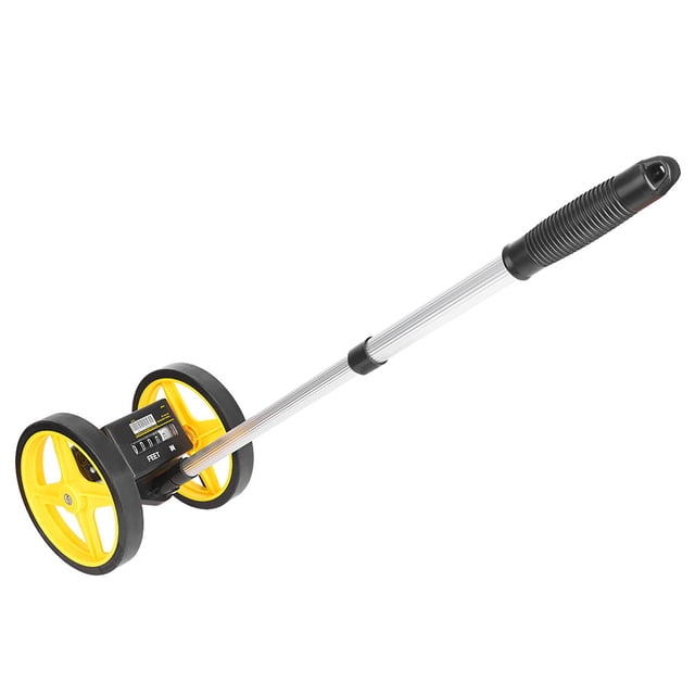 High Accuracy Measuring Wheel with Ergonomic Distance Wheel, 9999m, Compact Design, Telescopic Handle, ABS Plastic Casing, NonCounter, Yellow Black White