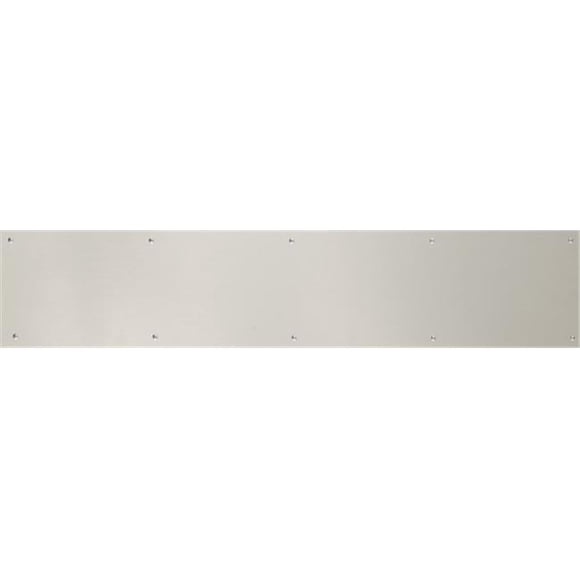 BRASS Accents A09-P0634-619ADH 6 in. x 34 in. Kick Plate Satin Nickel Adhesive Mount