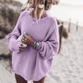 thumbnail image 2 of Women Sweaters Womens Fall Tops Winter Fashion Round Neck Drop Shoulder Loose Knitted Sweater for Women, 2 of 5