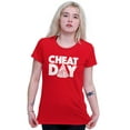 thumbnail image 4 of Cheat Day Pizza Fitness Food Craving Womens Fitted Plus Size Graphic Tee Brisco Brands 3X, 4 of 5