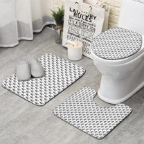 Black Bigfoot Pattern Bathroom Rugs Sets 3 Piece,Toilet Cover Set,Absorbent Non Slip Bathroom Mats Sets with U-Shaped Contour Rug Toilet Rug Set