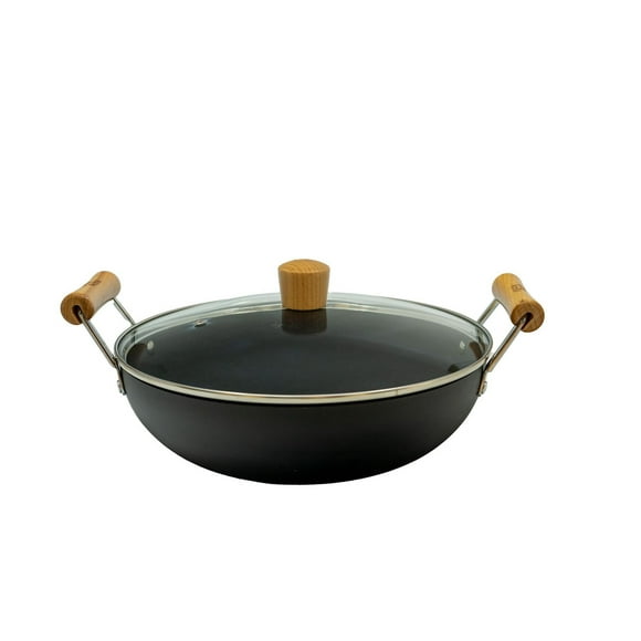Verka Anodised Iron Wok (Karahi) 28cm Two Ear w/Lid, Endless range of dishes