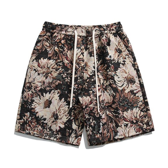 CONZONE Mens Casual Shorts Elastic Waist Drawstring Summer Shorts for Men Hawaii Graphic Y2K Lightweight Loose Fit Workout Gym Shorts With Pockets