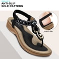 thumbnail image 6 of Littleplum Womens Elegant Rhinestone Sandals Comfortable Arch Support Summer Breathable Sanadals for Women,Black,Size 10, 6 of 7