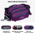 thumbnail image 6 of WATERFLY Unisex Large Capacity Hiking with Bottle Holder Nylon Fanny Pack Waist Bag,Purple, 6 of 6