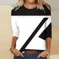 thumbnail image 1 of Baikeli Hauts Grande Taille pour Femmes Liquidation Chandails à Manches 3/4 pour Femmes 2024 Hauts d'Été Décontractés Blouses à Col Rond T-Shirts à Imprimé Rayé T-Shirts à Enfiler Grande Taille pour Femmes, 1 of 3