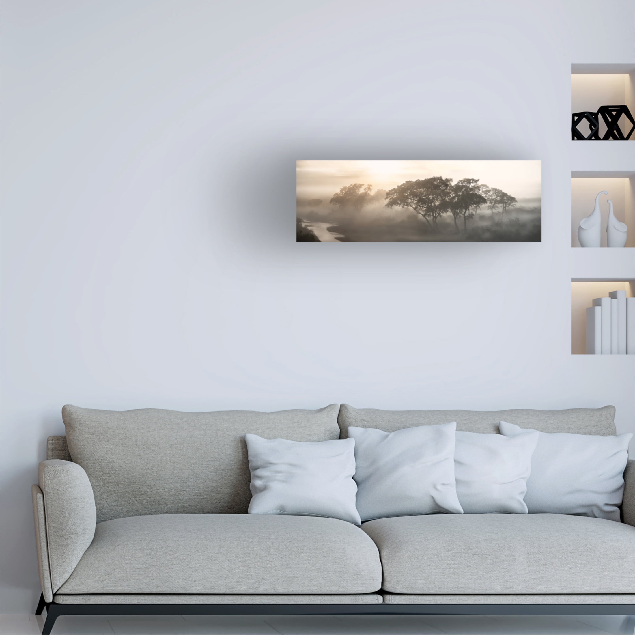 Canvas Wall Art - Nicola Molteni 'Savana Sunrise' Wall Art for Living Room, Bedroom, or Office D?cor by Trademark Fine Art - 19 x 6 Inches