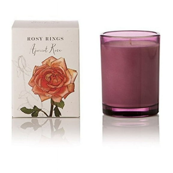 Rosy Rings Apricot Rose Botanica Glass Candle (Mauve)