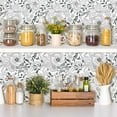 thumbnail image 3 of DAZLUTE Peel and Stick Removable Wallpaper White Black Floral Contact Paper Wallpaper,17.72" x 118", 3 of 10