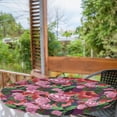 thumbnail image 2 of Ambesonne Tropical Jungle Fitted Round Tablecloth, Botany Hibiscus Art, 36"- 40" Diameter, Pastel Pink Dark Coral, 2 of 5