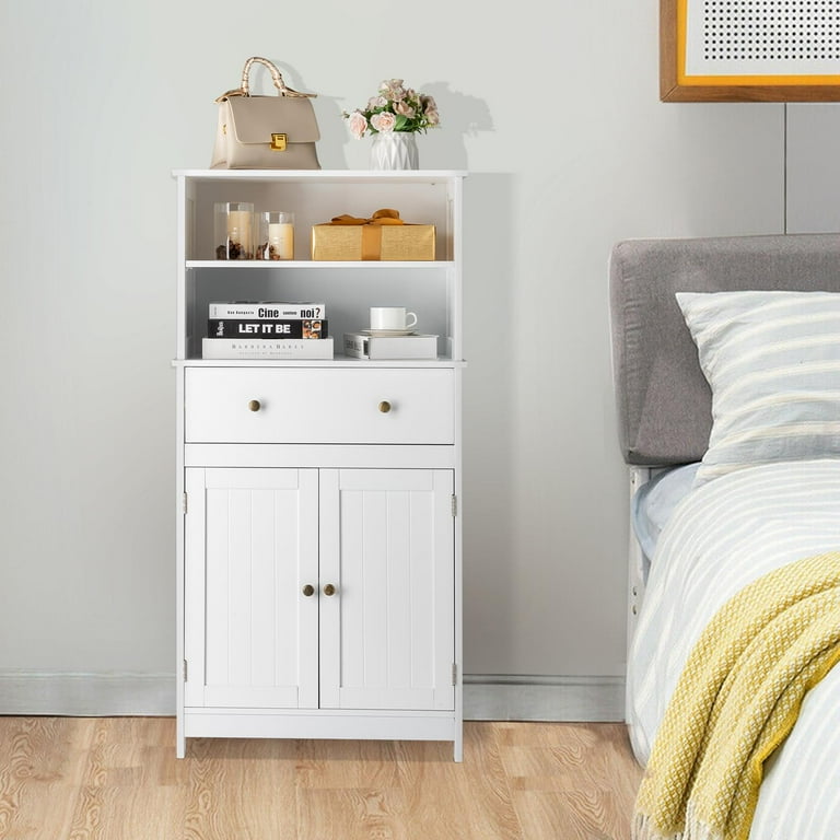 Ktaxon Freestanding Bathroom Floor Cabinet, White, Adjustable