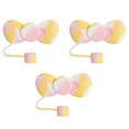 thumbnail image 1 of Kitchen Utensil Set 3 Pcs Cute Bow Covers Cap Toppers Tips Compatible With Tumbler Cups Reusable Cute Silicone Lids Protectors For 0.4 In/10mm Ley Cups Accessories, Yellow, 1 of 8