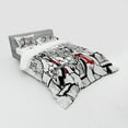 thumbnail image 3 of Music Duvet Cover Set, Jazz Men Band Playing Beats in New York at Night Retro Style Illustration Print, Bedding Set with Shams and Fitted Sheet, 3 Sizes, by Ambesonne, 3 of 3