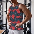 thumbnail image 5 of Gukieu Rose Flowers Print Men's Quick Dry Fitness Vest, Round Neck Sleeveless Fitness Bodybuilding Top-X-Large, 5 of 7
