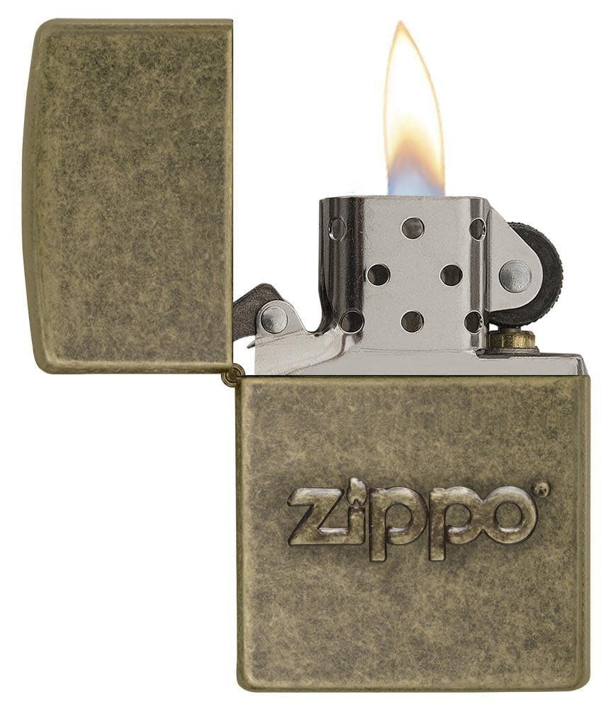 Zippo Abstract Logo Armor High Polish Brass Pocket Lighter