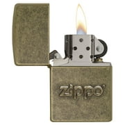 Zippo Stamped Antique Brass Pocket Lighter