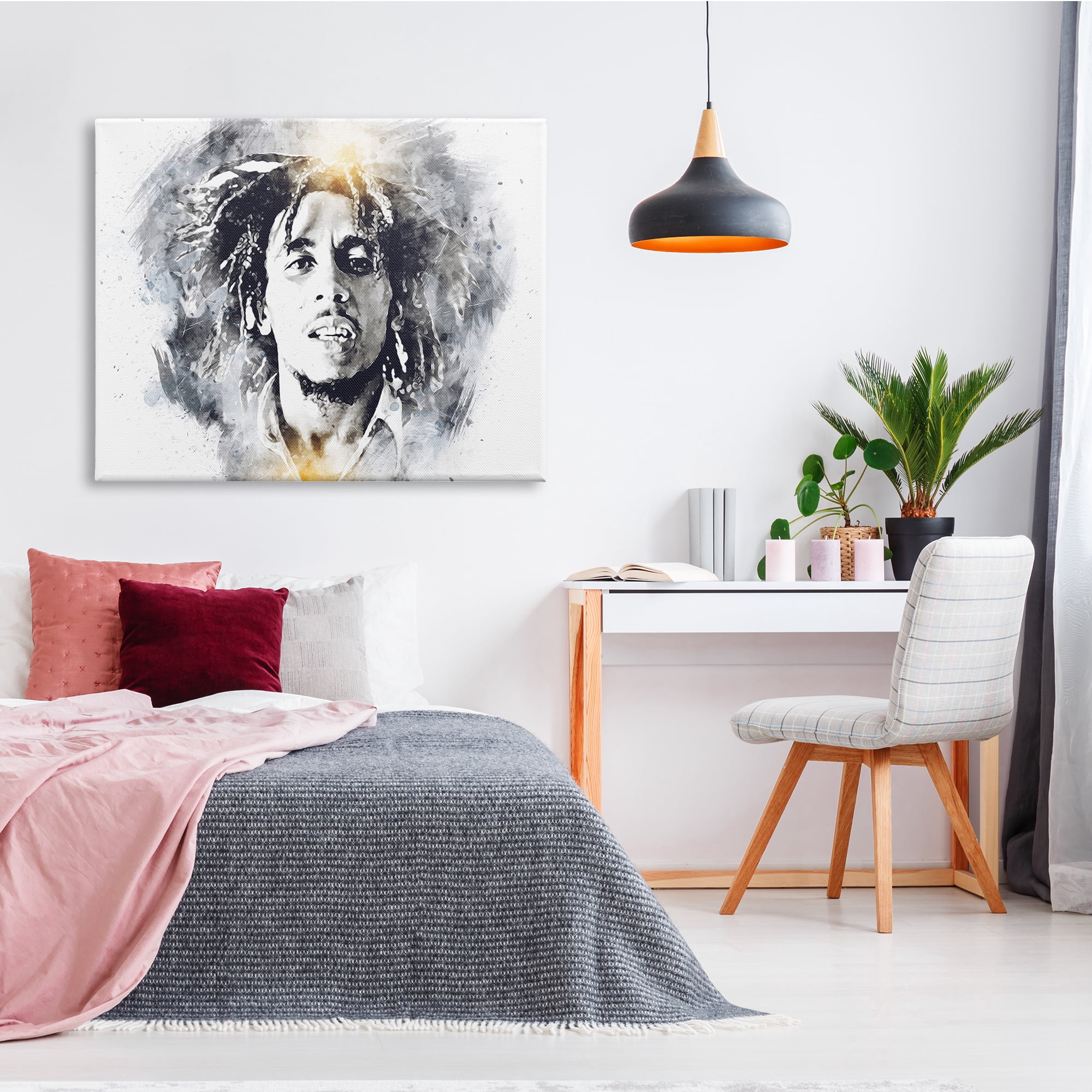 Stupell Industries Bob Marly Modern Portrait Abstract Pattern Yellow Black, 48 x 36, Design by Birch&Ink