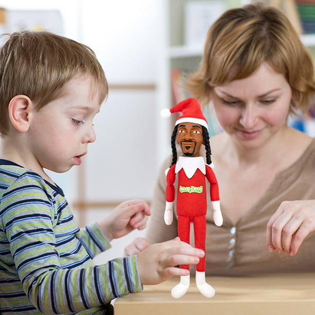 Snoop on The Stoop Snoop Dogg Muñeco de peluche de elfo navideño para amantes del hip hop (rojo)