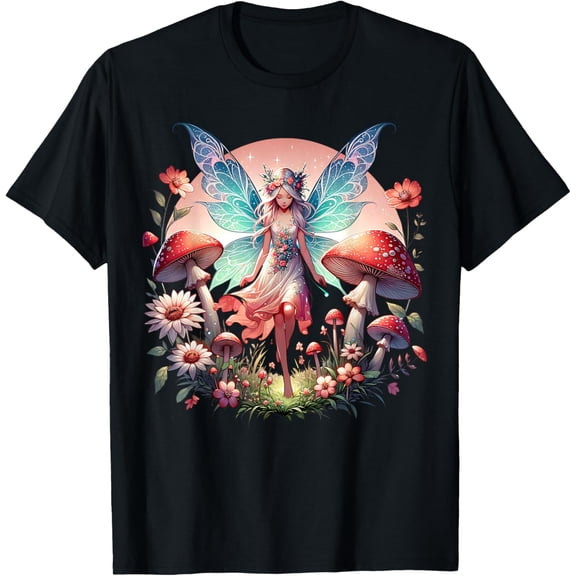 Enchanted Forest Fairy Butterfly Floral Fantasy T Shirt Size S-5XL