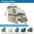 thumbnail image 3 of FUIALDOLG Bohemian Dog Paw Pattern Recliner Chair Cover 4-Pieces Lazyboy Cover for Recliner Chair with Storage Pockets Furniture Protector Jacquard Sofa Slipcover for Kids, Pets, Dog and Cat, 3 of 7