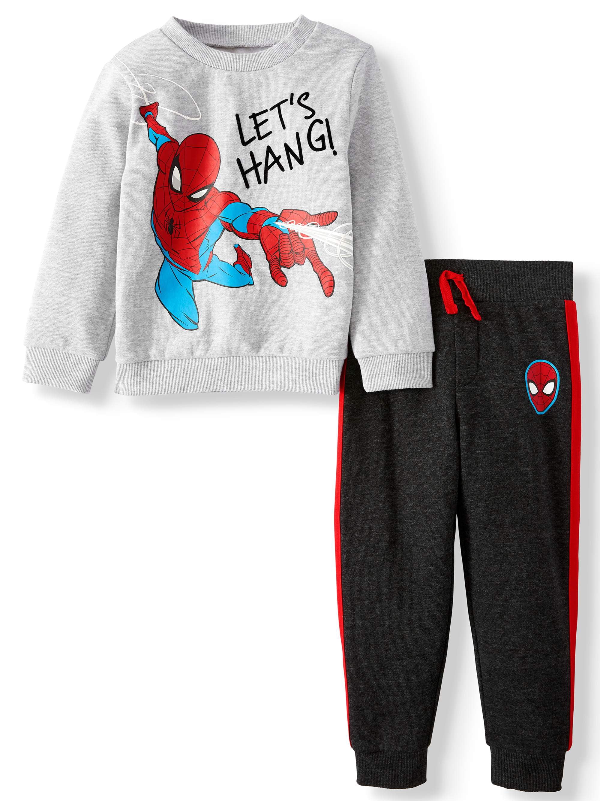 The Amazing Spiderman - Spiderman Toddler Boy Long-Sleeve Graphic T-Shirt & Drawstring Fleece 
