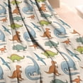 thumbnail image 3 of Beige Dinosaurs Birds Pattern Blanket,Comfortable Soft Flannel Throw Blanket,All Season,Warm Lightweight Blankets for Sofa Bed Couch Living Room Chair,30"x40", 3 of 4