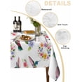 thumbnail image 2 of Hummingbirds Table Cloth, Waterproof Tablecloth for Rectangle Tables, Spring Watercolor Flowers Leaf Plant Reusable Washable Fabric Table Cover for Restaurant Kitchen Dining Tables 52"x70", 2 of 9