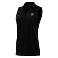 thumbnail image 2 of Women's Antigua Heather Black New Mexico Lobos Layout Sleeveless V-Neck Polo, 2 of 3